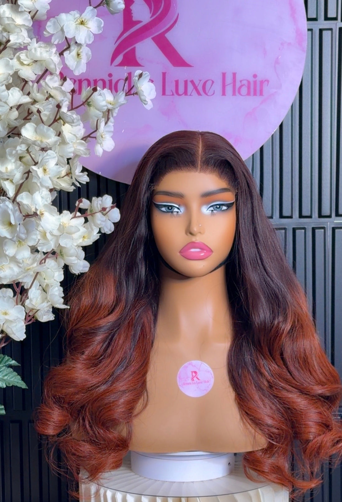 Ombré Auburn Layered Wavy Unit –5x5 Closure | 28 Inches